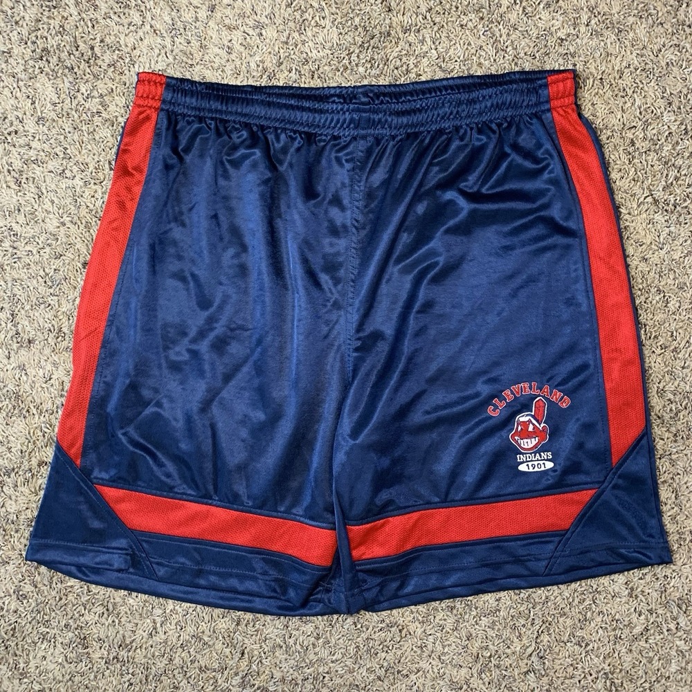 Vintage Cleveland Indians Shorts Mens 2XL MLB Shimmer Dazzle Shiny Chief Wahoo
